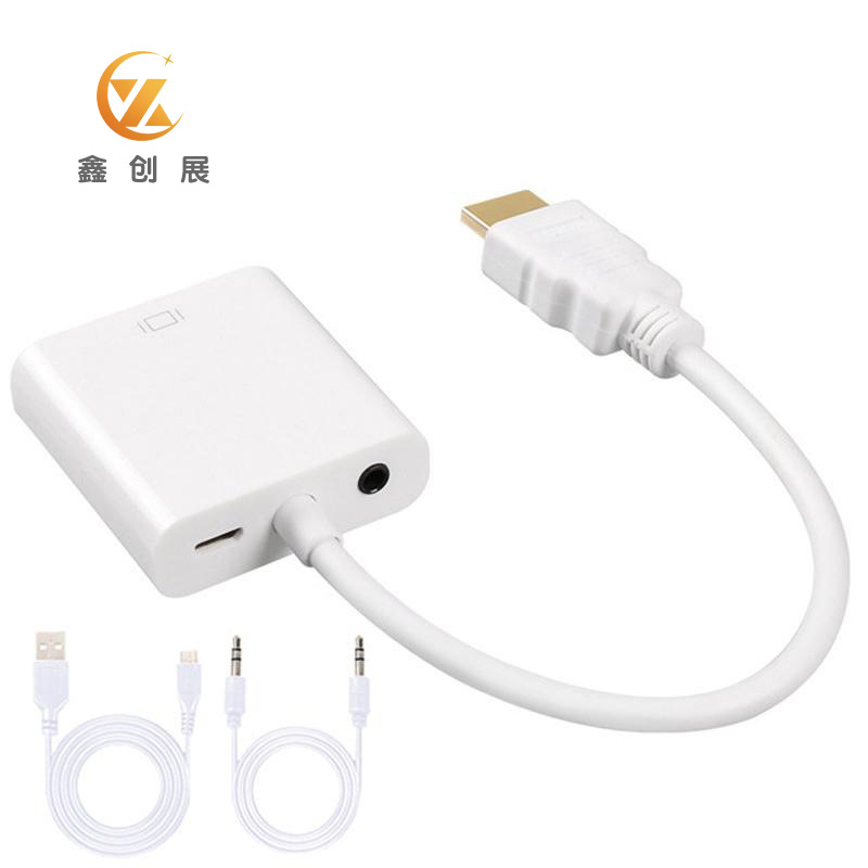 Transfronterizo caliente HDMI a VGA línea HD 1080p portátil decodificador convertidor HDMI a VGA