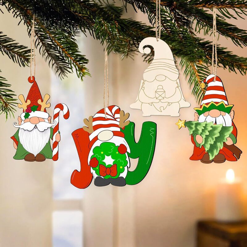 クリスマス小人木製未完成の空白木DIY工芸絵画家庭装飾用品|undefined