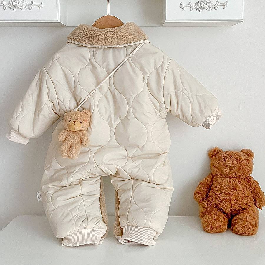 Ropa de una pieza de algodón fino de otoño e invierno para bebés, ropa de primavera y otoño, abrigo de dibujos animados súper lindo para bebés, ropa de algodón para recién nacidos image 4