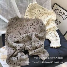 复古民族风圆领流苏钩花镂空蝙蝠袖短款套头针织衫罩衫女休闲上衣