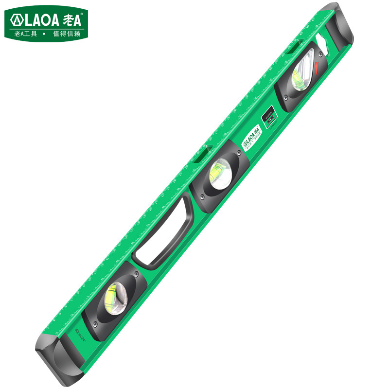 老A 90度双向视窗重型铝合金水平尺600/800/1000mm高精度水平仪