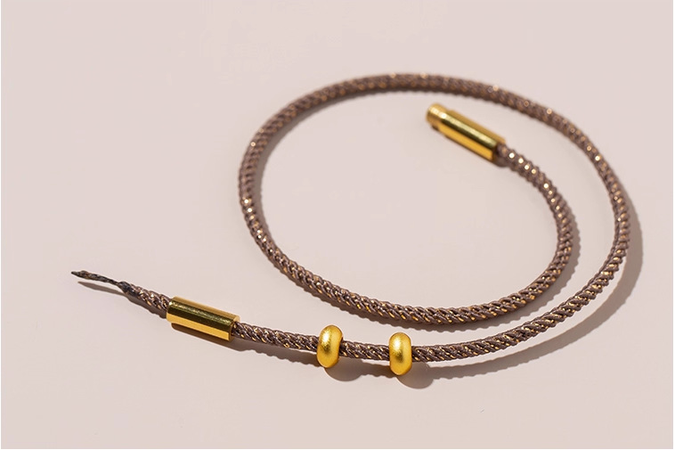 Cuerdas brillantes agujeros a través de cuerda de tejido dorado para parejas de hombres y mujeres cuerdas de mano de la vida de la cuerda roja cuerdas de mano giratorias