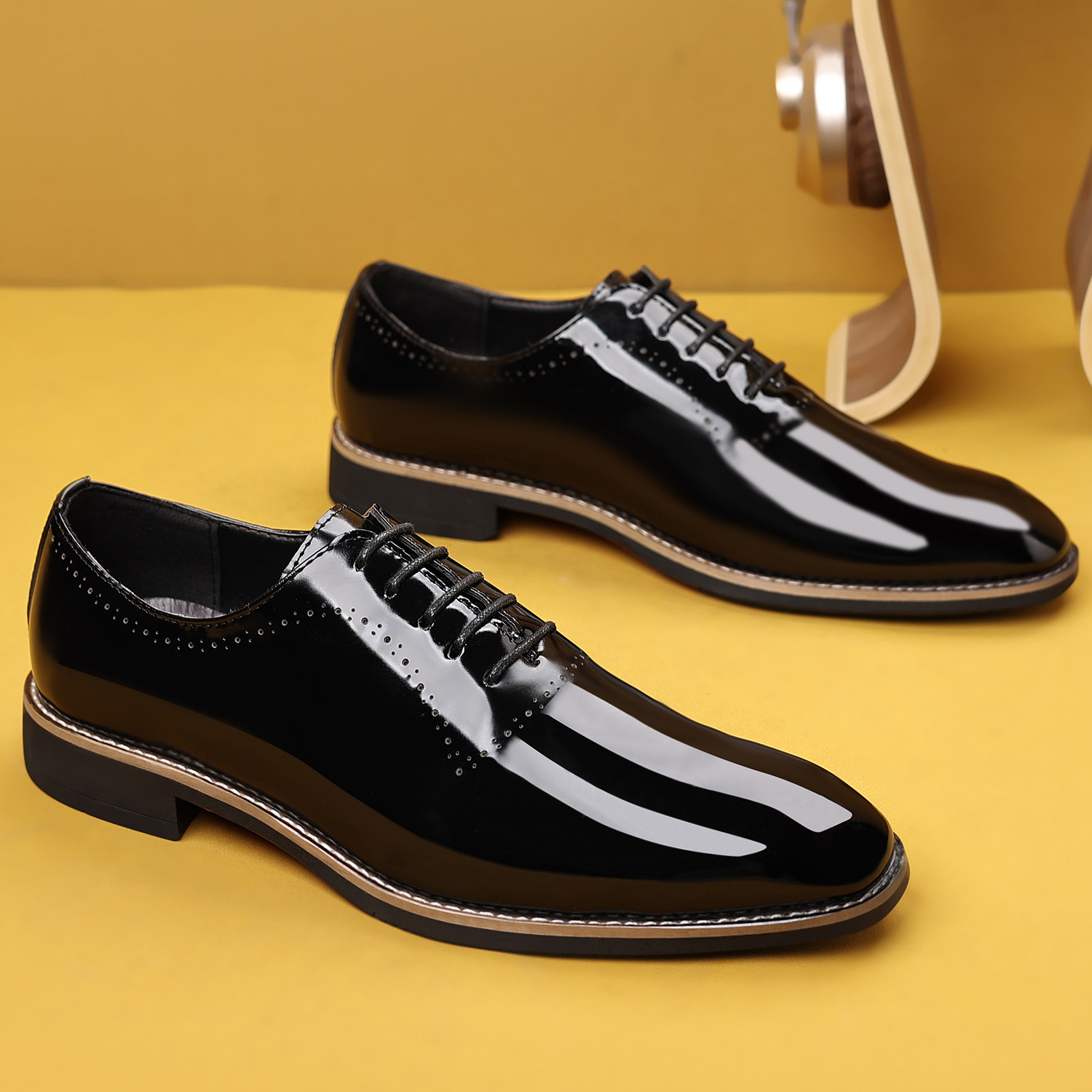 7903 Cross-border Men's New Autumn Shoes, Lace-up British Style Patent Leather Shoes (Yumei Ruijie Series)_vogvips.com