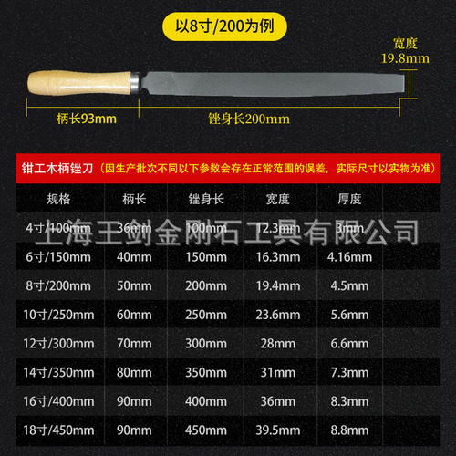 Huang Gong Common Wood Rasp Sharpening Tool Set Alloy Woodworking File Flat File Medium Coarse Small