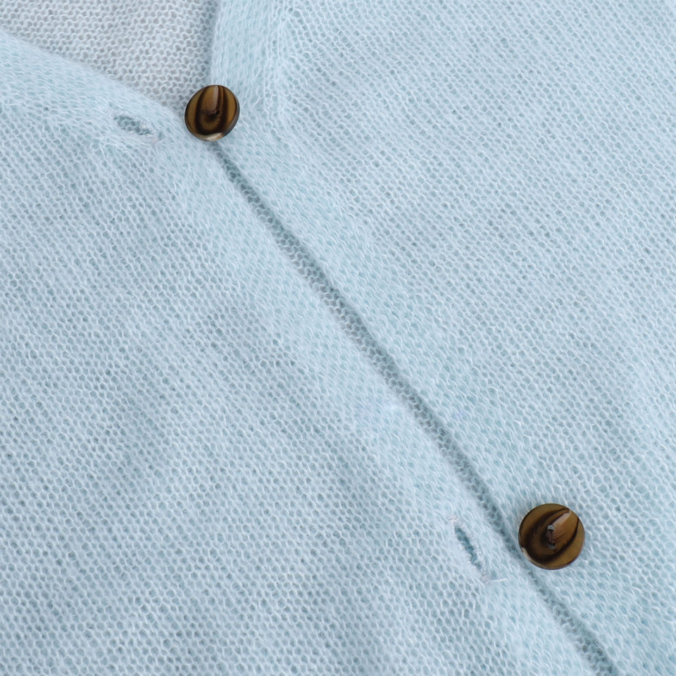 Áo cardigan dệt kim nữ cổ chữ V dáng rộng mỏng nhẹ — Màu xanh dương chi tiết 27