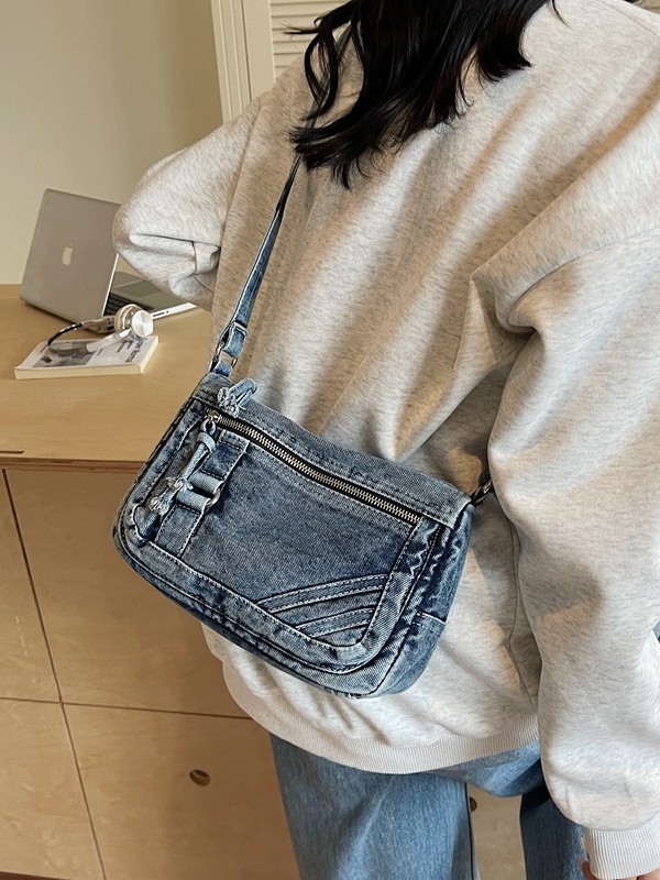 Transfronterizo nuevo denim viejo retro bolso pequeño para mujeres 2025 moda viaje ocio mochila de hombro