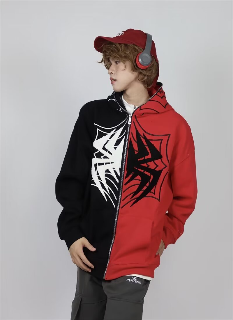 Spider-man vest met rits voor heren en dames oversized_voghion.com