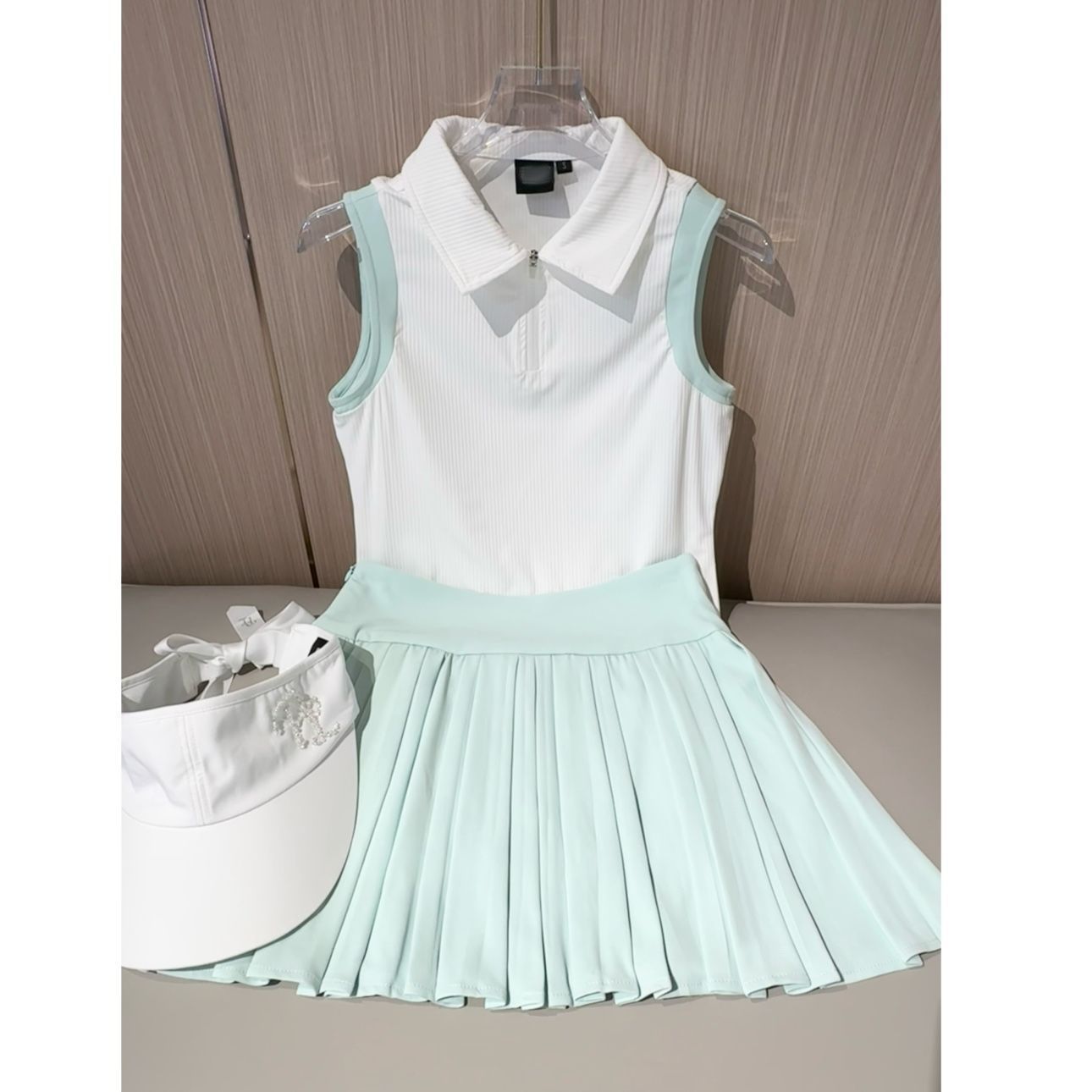 Golf Clothing Women's Summer Korean Version Golf Short Sleeve Women's Suit Women's Tennis Suit Women's Breathable Golf Skirt