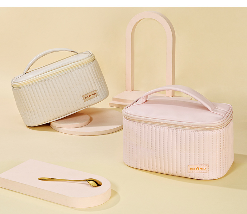 New cake cosmetic bag pu leather large capacity waterproof storage bag portable cosmetics storage bag wholesale_voghion.com