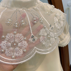 6529 女童連衣裙夏季兒童旗袍公主裙2023新款洋氣雲肩裙子小女孩