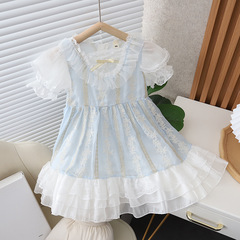 繪愛童裝女童連衣裙2023新款夏季寶寶泡泡袖韓版夏裝公主裙兒童裙