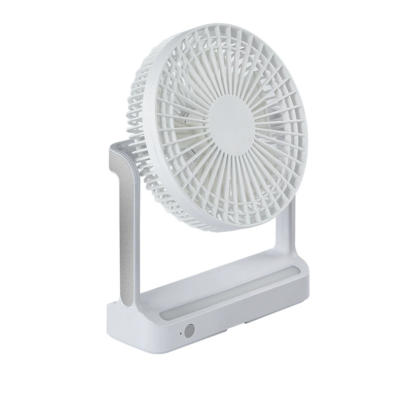 Table rotating air fan, small handheld night light for camping, 6 inches