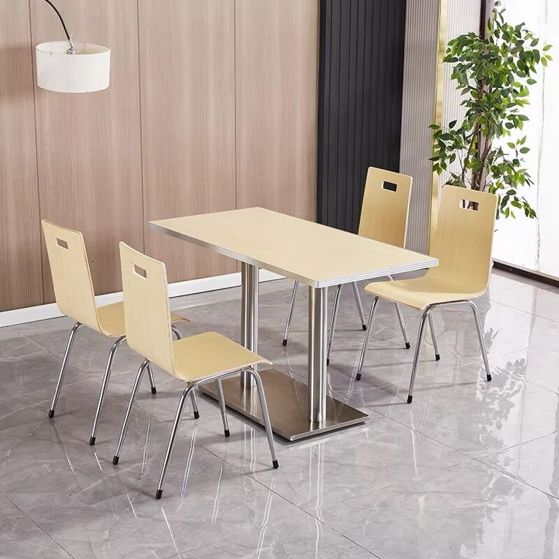 Fast Food Dining Table and Chair Set, Snack Shop, Noodle Shop, School Student Cafeteria Dining Table, Factory Restaurant Stainless Steel Dining Table and Chairs Fast Food Dining Table and Chair Set, Snack Shop, Noodle Shop, School Student Cafeteria Dining Table, Factory Restaurant Stainless Steel Dining Table and Chairs