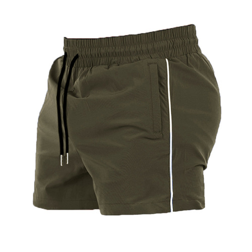 Muscular men's sports fitness shorts, elastic thin, breathable squat three-quarter pants, quick-drying running shorts for iron dogs
