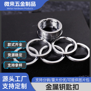Manufacturer Wholesale Keychain Iron Metal Key Ring Elastic Brass Key Ring Flat Ring Key Chain Accessories