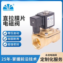 2W41太阳能两通电磁水阀 管道工程进水电磁阀 黄铜常闭电磁阀线圈