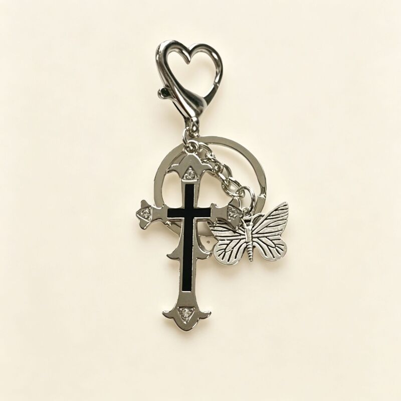 European and American Retro Trendy Cool Cross Butterfly Keychain Creative Niche Fashion Bag Pants Pendant Accessory European and American Retro Trendy Cool Cross Butterfly Keychain Creative Niche Fashion Bag Pants Pendant Accessory
