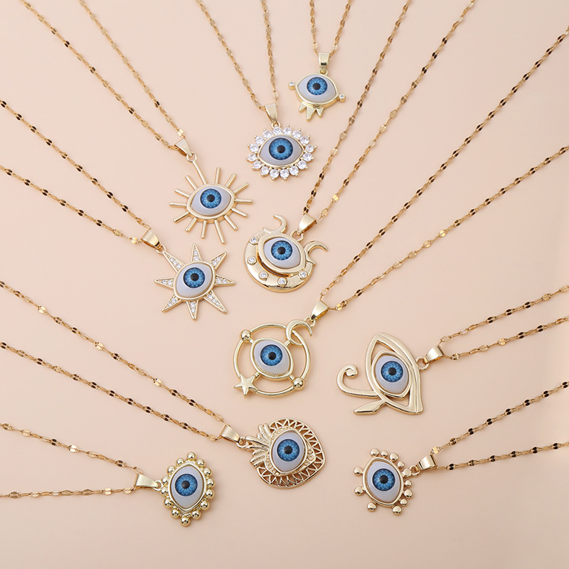Holiday, Daily Occasion Copper Simple Style Classic Style Devil's Eye Pendant Necklace