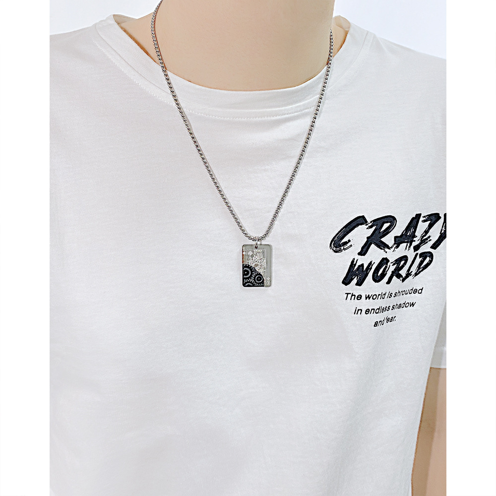 Fashion Poker Stainless Steel Pendant Necklace Plating Stainless Steel Necklaces_colorza_5