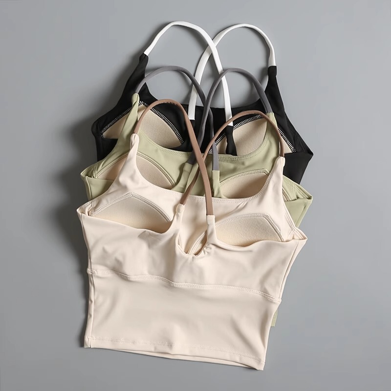 Slim-Fit Slimming Women's Camisole with Built-In Bra Pad, Beautiful Vest-Style Fitness Wear Sports Bra Tube Top