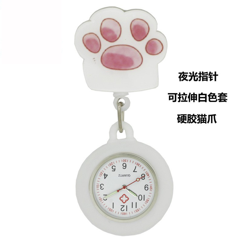 Reloj de enfermera de estiramiento multifuncional luminoso fuerte reloj colgante reloj electrónico digital retráctil de dibujos animados lindo clip cronómetro reloj de bolsillo