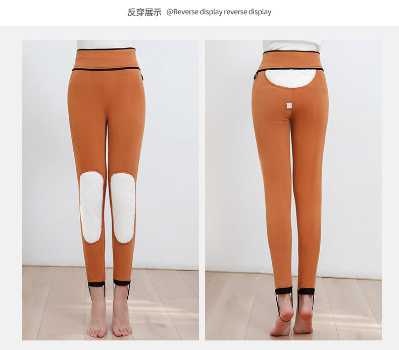 Quần legging nữ lót nhung dày dặn cạp cao giữ ấm mùa đông có đệm đầu gối — Quần Giữ Ấm bằng lụa 100% dày, Quần lụa nhung cừu 100% dày, Quần Giữ Ấm bằng lụa 100% dày [có đệm thắt lưng và đệm đầu gối], Quần giữ nhiệt bằng len 100% dày [có đệm thắt lưng và đệm đầu gối] chi tiết 23