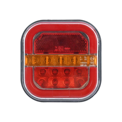 Cross-Border In-Stock 24V Led Sequential Light Guide Square Hamburger Light Truck Side Light Width Indicator Light Truck Tail Light (Tail light) - 12v24v-reflector-cup-model-priced-per-piece-please-order-in-pairs