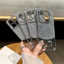 适用小米15Ultra轻奢闪粉双G拼接手机壳Mi 15Pro格子纹防摔保护套