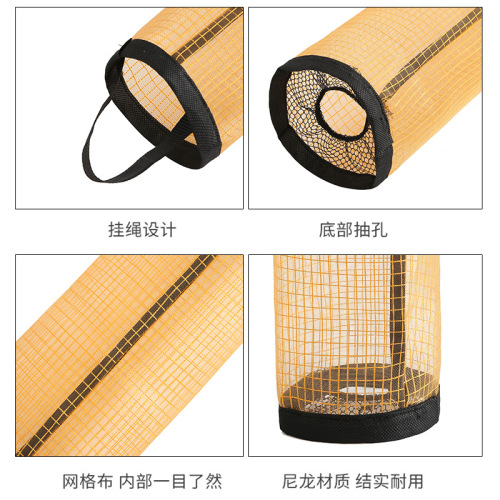 Trash bag storage, kitchen wall-mounted plastic bag storage bag, pull-out style household shopping bag net storage box
