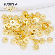 14k包金保色实心圆形隔片垫片diy手链项链文玩饰品隔珠配件材料