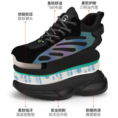 New safety shoes for men, anti-puncture and anti-strike, EU standard steel toe, lightweight, comfortable, wear-resistant, safe work protective shoes
