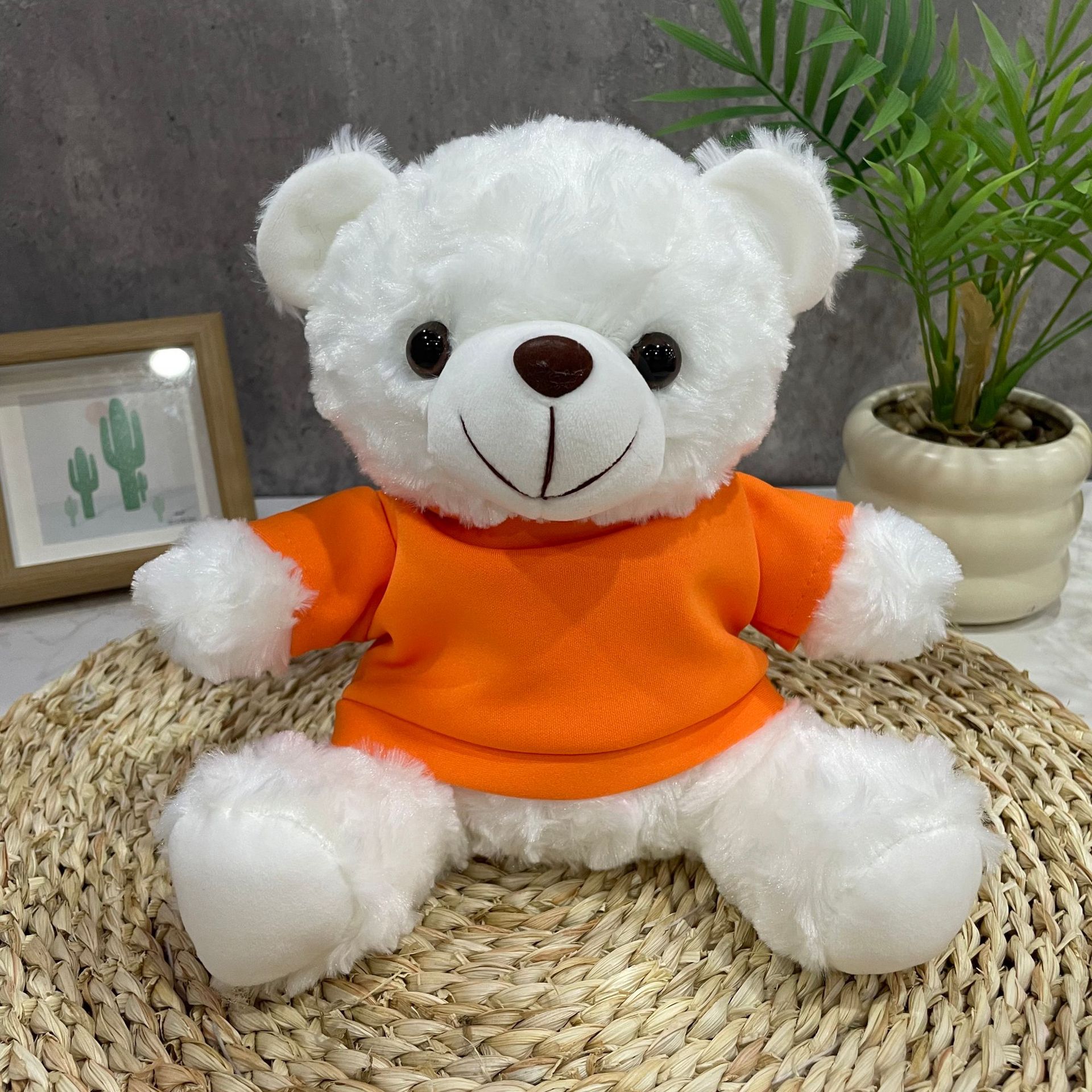 Teddy Bear se puede imprimir LOGO evento de vacaciones muñeca regalo para el hogar adornos de escritorio abrazar juguetes de peluche