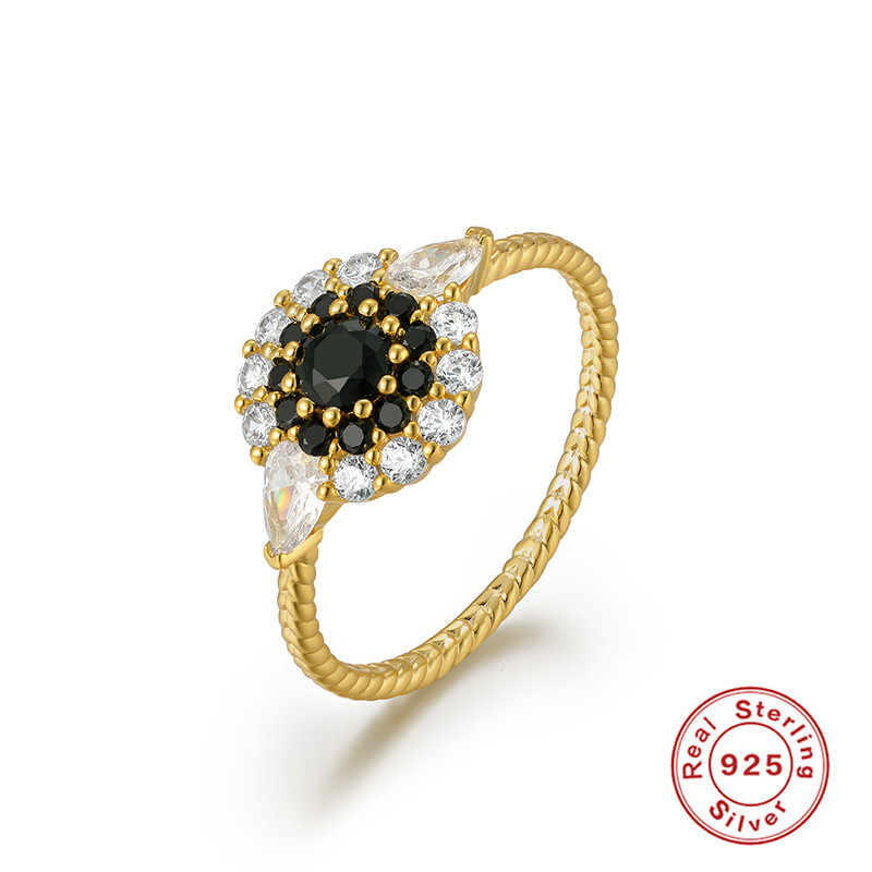 Fashion Irregular Sterling Silver Inlay Zircon Rings 1 Piece