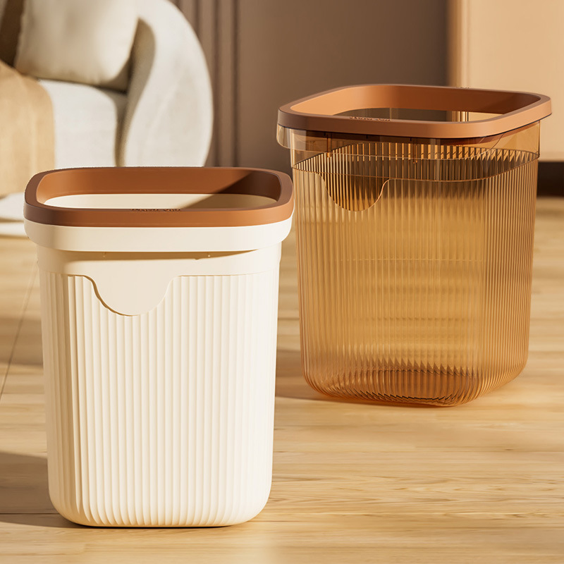 Free Shipping Household Trash Can for Kitchen, Bathroom, Large Capacity, Office, Bedroom, Living Room, High Aesthetic Value, Transparent Trash Can