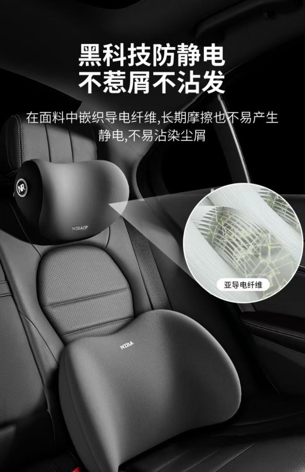 Car Lumbar Support Headrest Cushion, Car Seat Backrest, Lumbar Support Pillow, Driving Waist Protection, Car Neck Pillow