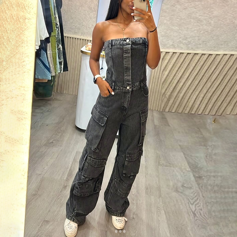 2024 Amazon nueva moda spray color camuflaje tubo superior de una sola pieza trajes europeos y americanos sexy chica caliente mono mujeres