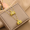 Necklace stainless steel, bag, universal pendant, short accessory, jewelry, 2023 collection, does not fade