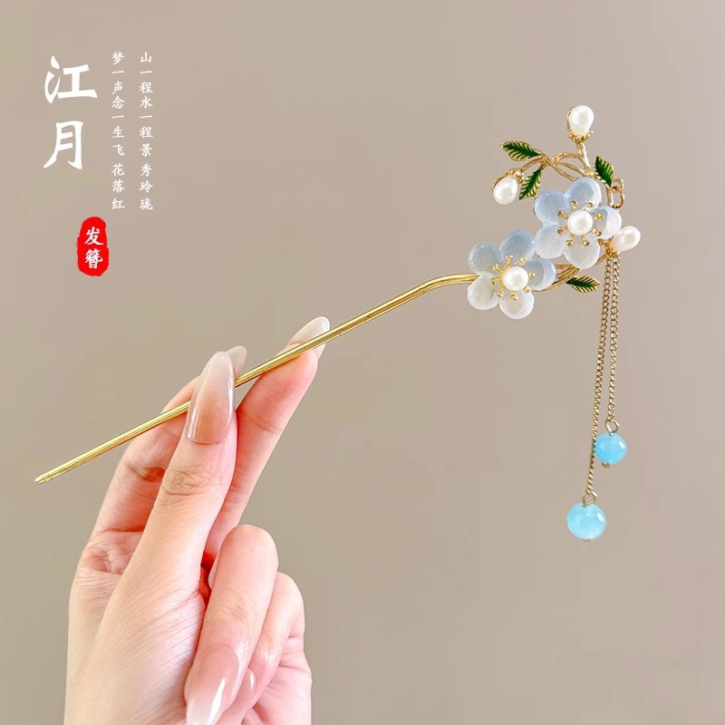 Nuevo estilo chino antiguo clip de cabello para mujeres acristaladas clip de brillo de brillo de alto nivel nuevo estilo chino clip de cabello simple clip