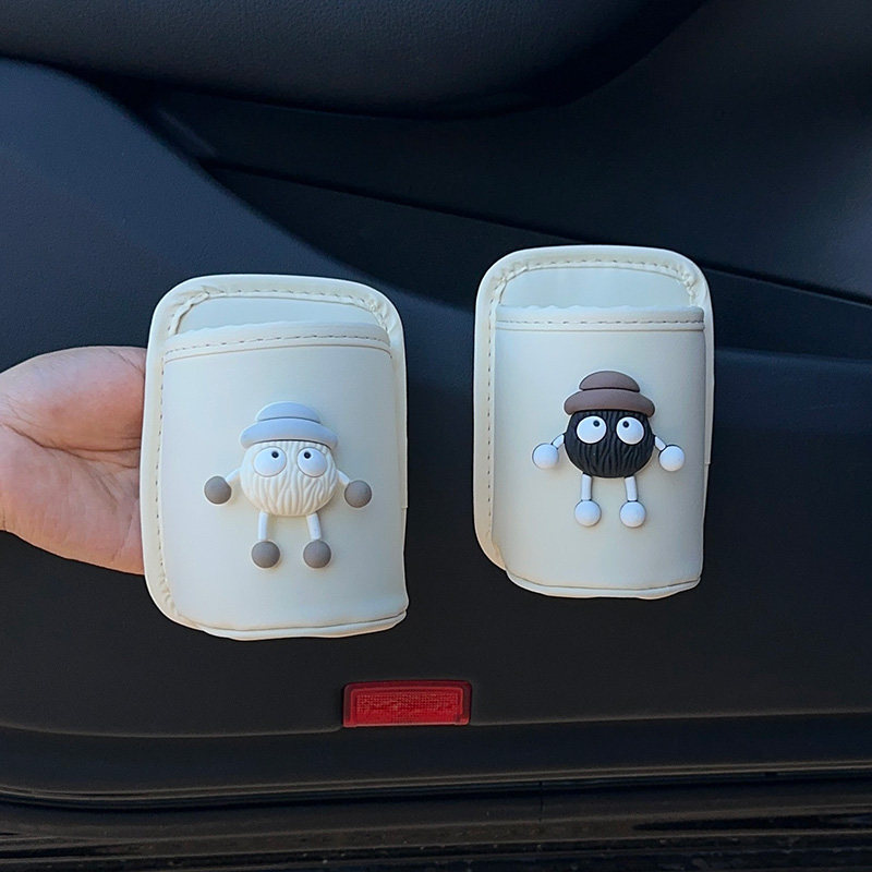 Cute electric vehicle cup holder, milk tea cup holder, car storage box, cartoon tea cup bucket, storage bag, large-capacity cup