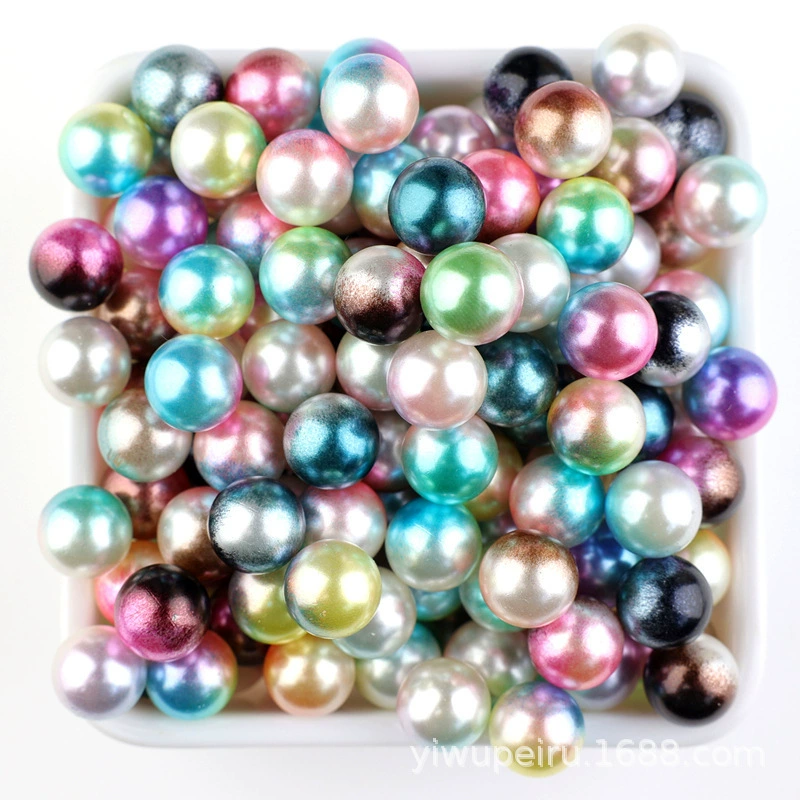 Colorful mixed color fantasy gradient roundless pearl ABS imitation pearl DIY mermaid nail pearl patch wholesale