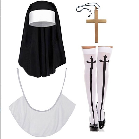 Halloween Costume Props Nun Headscarf Hair Accessories Set Missionary Role-Playing Style