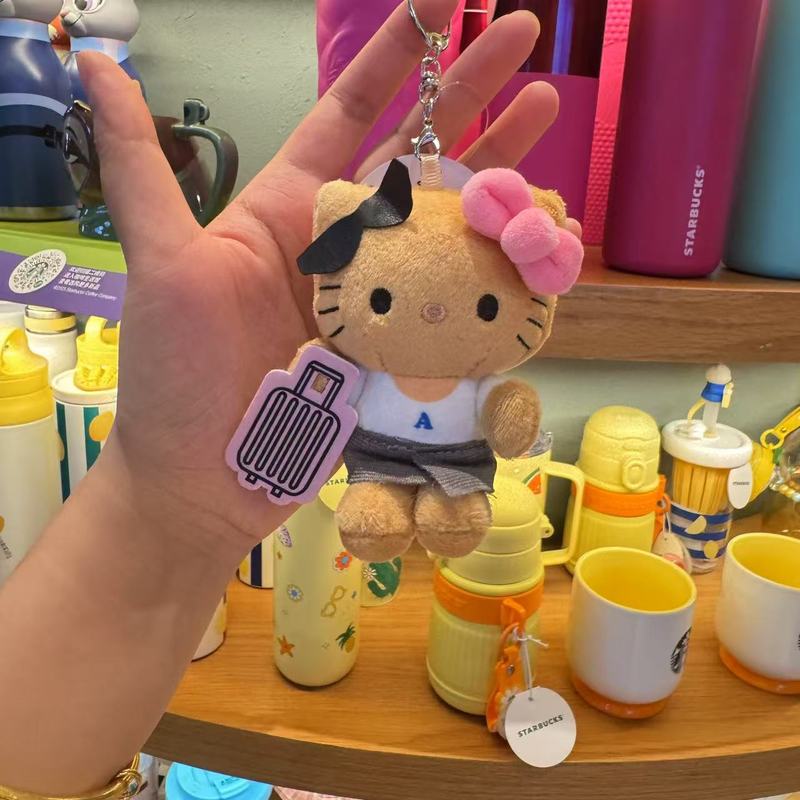 漫画アニメサンリオコーデュロイカーリーフリース KT 猫キーホルダーペンダント人形女の子バックパックペンダント|undefined