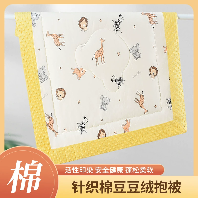 Детское одеяло для весны и осени, утолщенное и теплое, детское комфортное одеяло с мультяшным принтом, всесезонное, из бархатистой ткани для новорожденных.