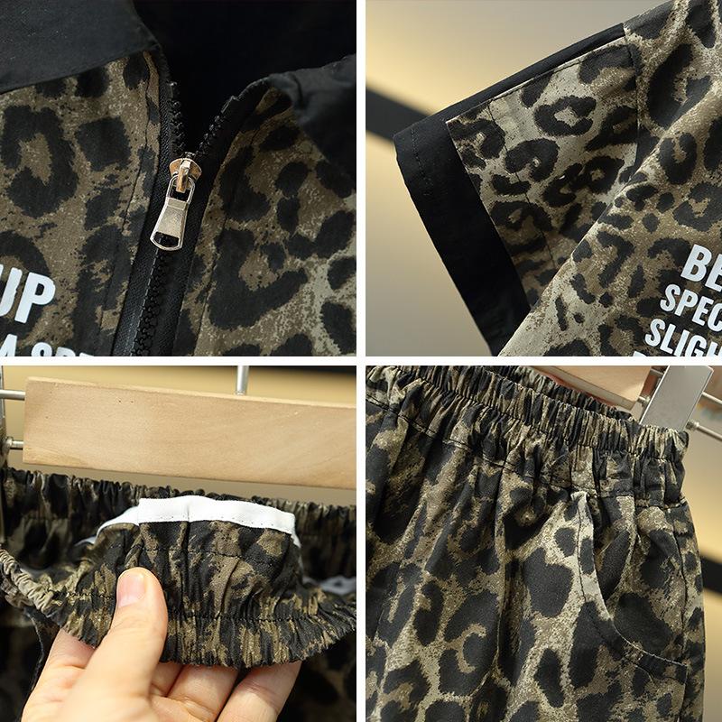 8246 traje de manga corta de verano para niños 2025 nuevos pantalones cortos para niños coreanos camisa POLO traje de dos piezas ropa fresca de moda