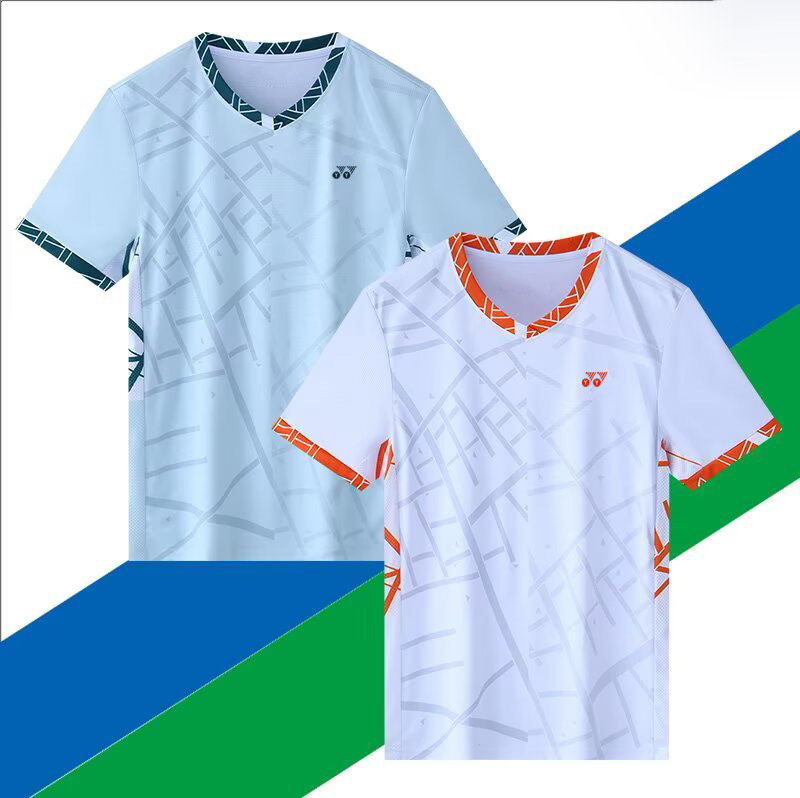 25 New Yy Badminton Men's and Women's Sports Suits Competition Short-Sleeved Shorts T-Shirt Breathable Quick-Drying Training Competition Uniforms