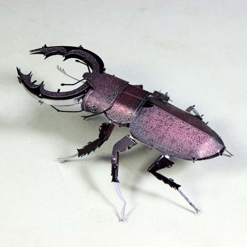 Estatua mágica de acero máquina al por mayor serie de insectos amor rompecabezas de metal 3D tridimensional hecho a mano modelo de montaje de bricolaje