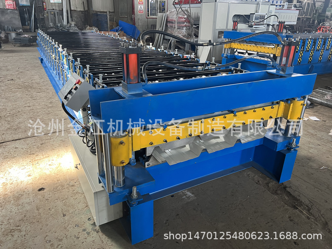 南非热销双层压瓦机 轧制金属彩钢屋面板制造机 冷弯设备