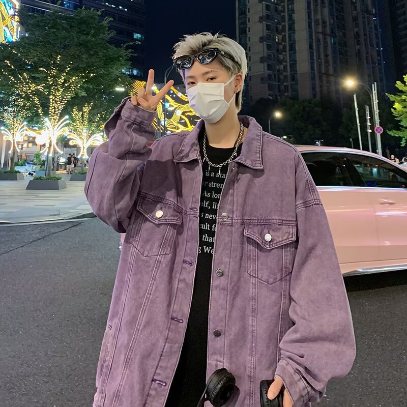 Autumn men's denim retro trend jacket for leisure