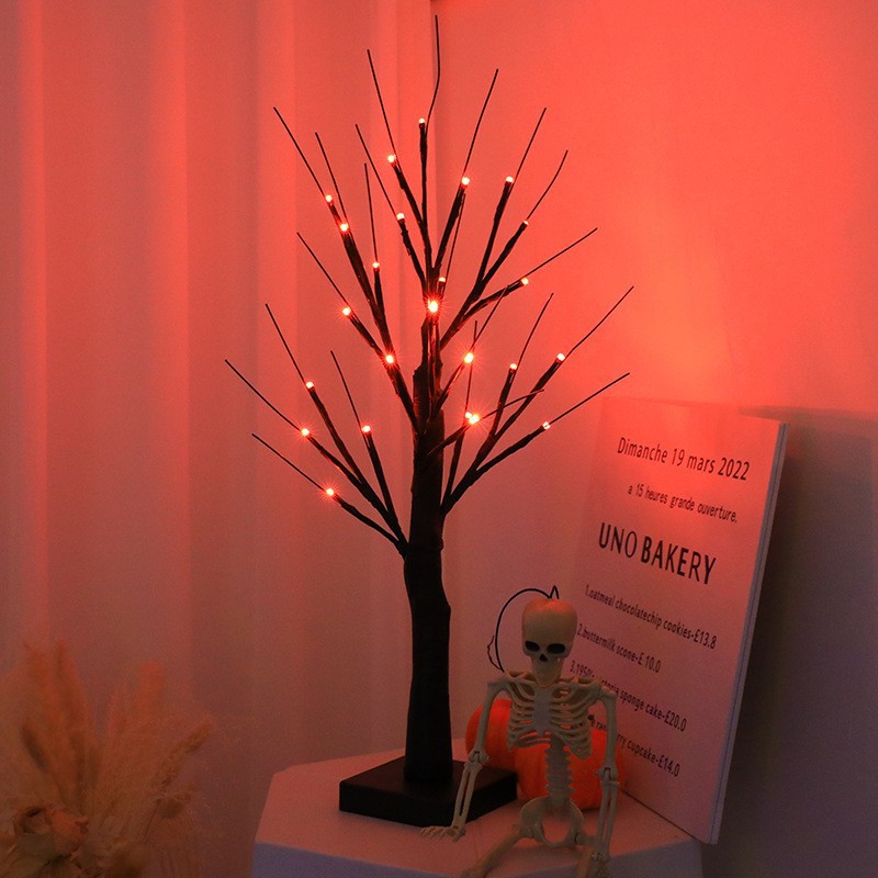 Luz de Navidad LED transfronteriza lámpara de abedul lámpara de árbol de huevo lámpara de árbol decoración de regalo de habitación al aire libre árbol de simulación de Halloween