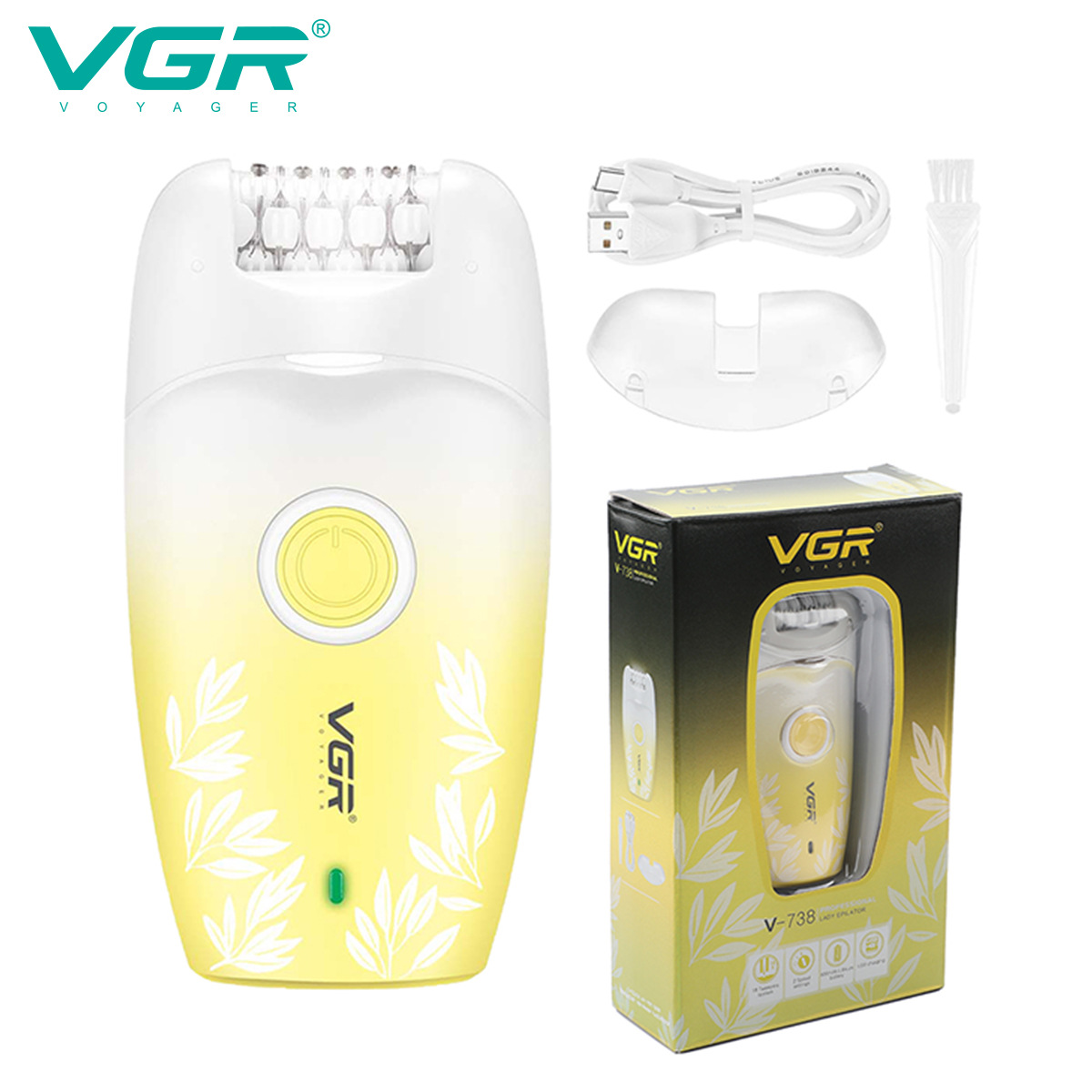 VGR738 USB-wiederaufladbarer elektrischer Haarentfernungsrasierer für Damen, grenzüberschreitend, für den Heimgebrauch und die persönliche Pflege_voghion.com